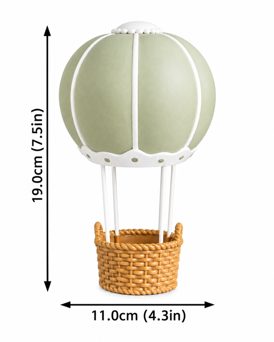 Cake Topper Figurine - Hot Air Balloon Sage Green
