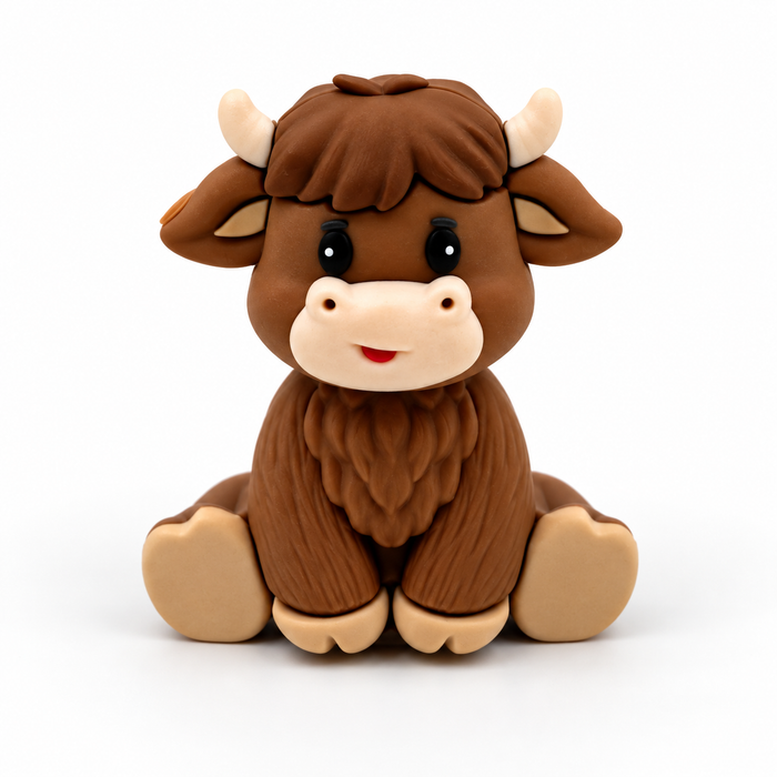 Cake Topper Figurine - Dark Brown Yak