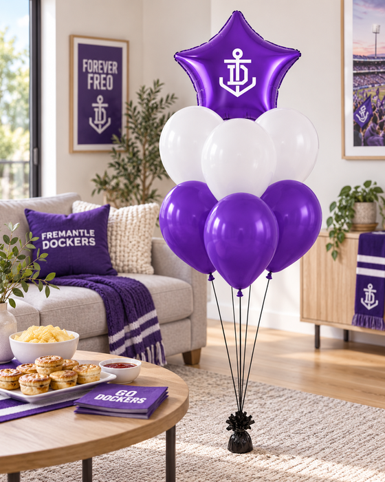 Fremantle Dockers 7 Balloon Bouquet