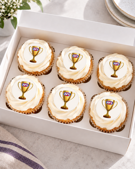 AFL Finals Trophy Edible Icing Image - 24 Cupcake Toppers