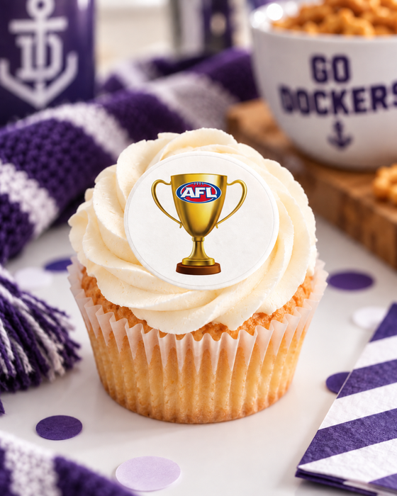 AFL Finals Trophy Edible Icing Image - 24 Cupcake Toppers