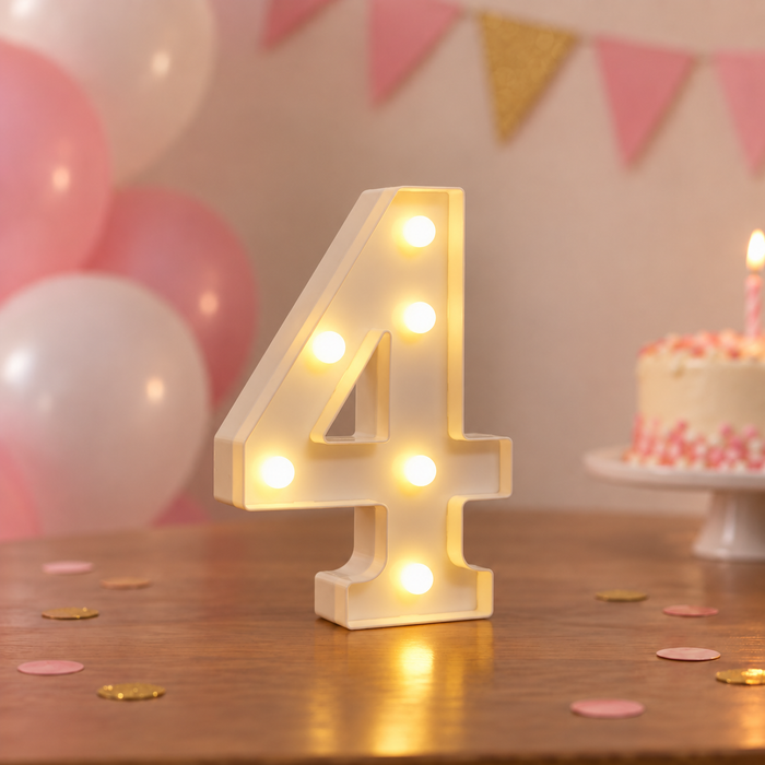 Mini 22cm Light Up Number 4