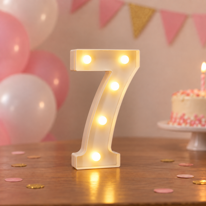 Mini 22cm Light Up Number 7