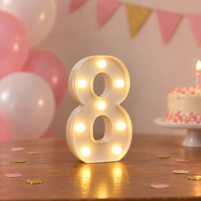 Mini 22cm Light Up Number 8