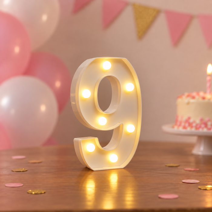 Mini 22cm Light Up Number 9