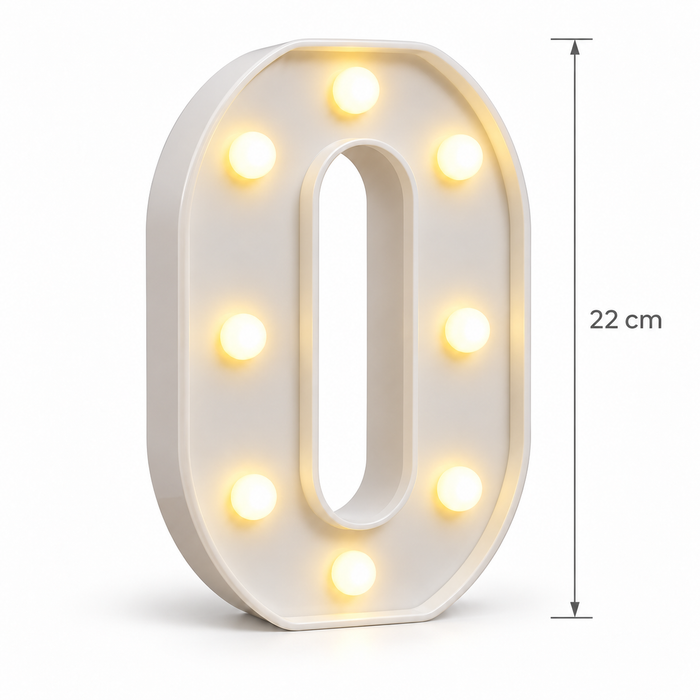 Mini 22cm Light Up Number 0