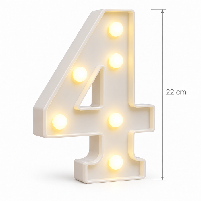 Mini 22cm Light Up Number 4