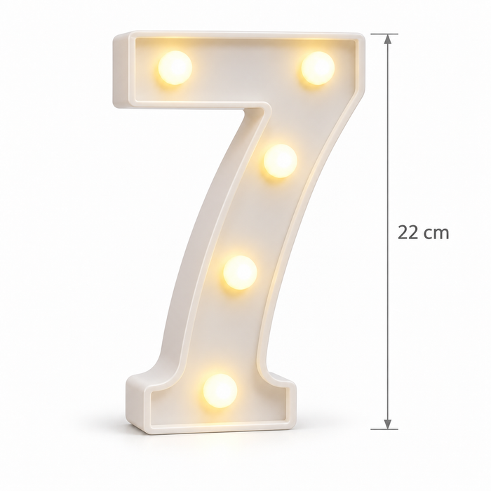 Mini 22cm Light Up Number 7
