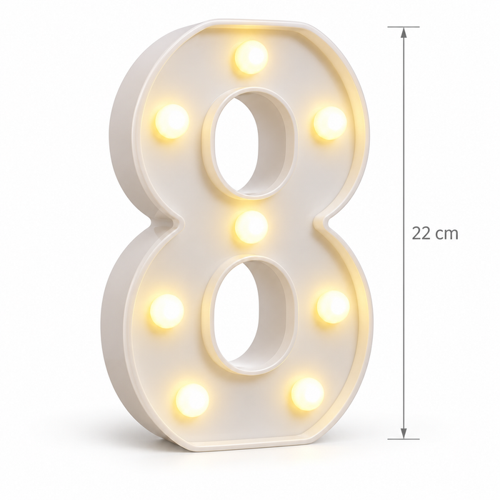 Mini 22cm Light Up Number 8