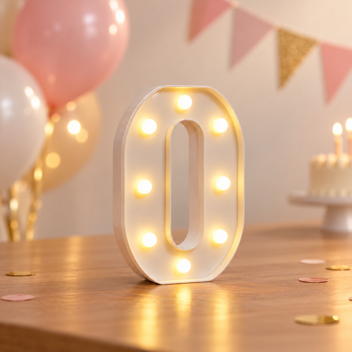 Mini 22cm Light Up Number 0