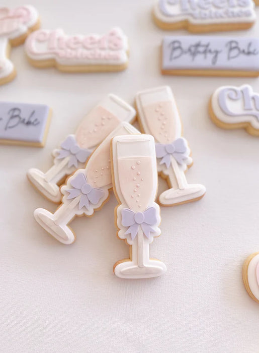 Champagne Glass with Bow Debosser And Cutter