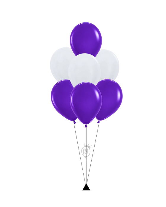 Purple & White 7 Balloon Bouquet