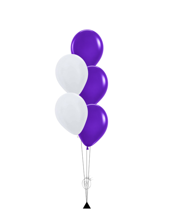 Purple & White 5 Balloon Bouquet