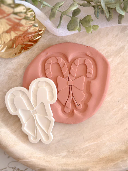 Candy Canes With Bow Debosser And Cutter
