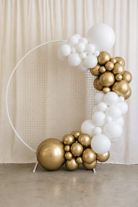 White & Gold Balloon Garland