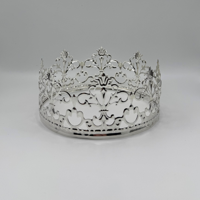 Silver Crown Cake Topper – 13cm