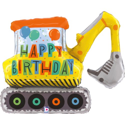 Excavator Birthday Supershape Foil Balloon