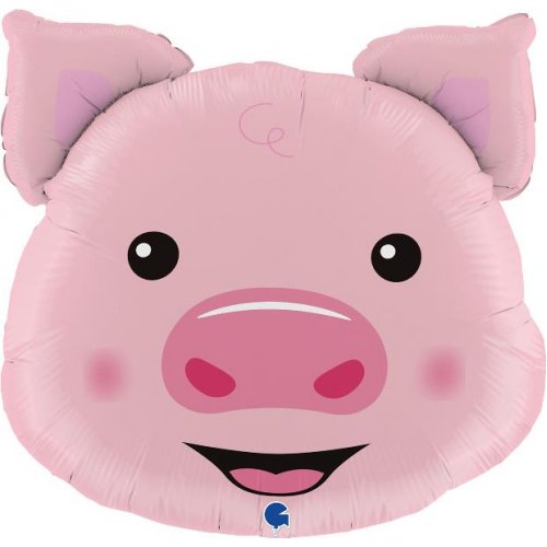 Pig Head Supershape Foil Balloon