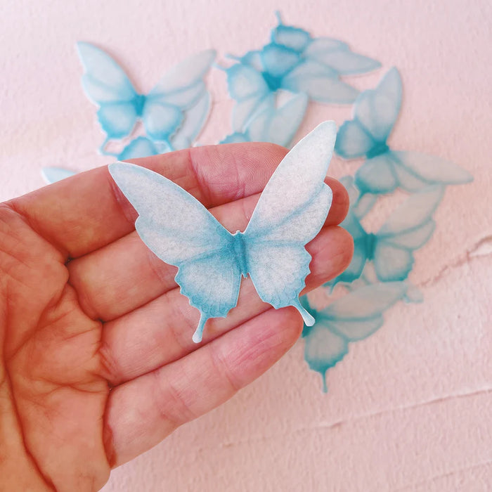 Wafer Paper Butterflies Moreish Signature Range - Sky Blue 15 Pack