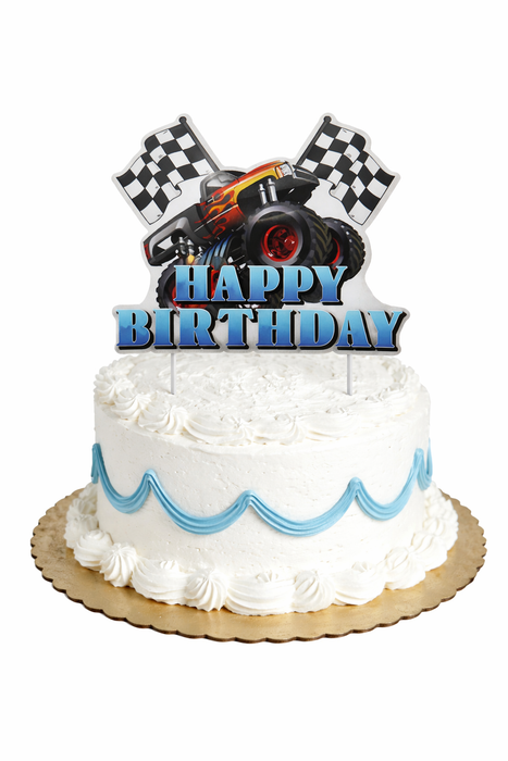 Monster Truck Happy Birthday Cake Topper
