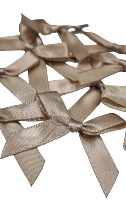 Satin Ribbon Bow 10pk - Champagne
