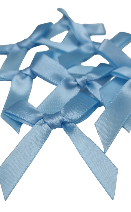 Satin Ribbon Bow 10pk - Light Blue