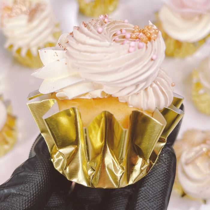 More Cuppies Gold Foil Ripple Cupcake Baking Cups 24pk