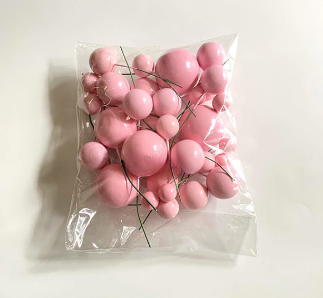 Cake Ball Toppers 20pc Mixed Sizes - Pink