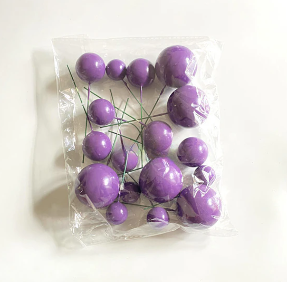 Cake Ball Toppers 20pc Mixed Sizes - Purple