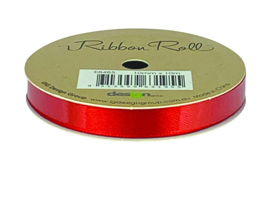 Ribbon Roll 10mm x 10m - Red — Party Mix - Perth Party & Cake Supplies
