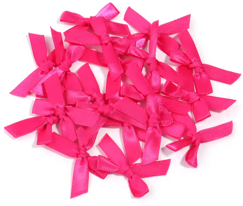 Satin Ribbon Bow 10pk - Vibrant Pink