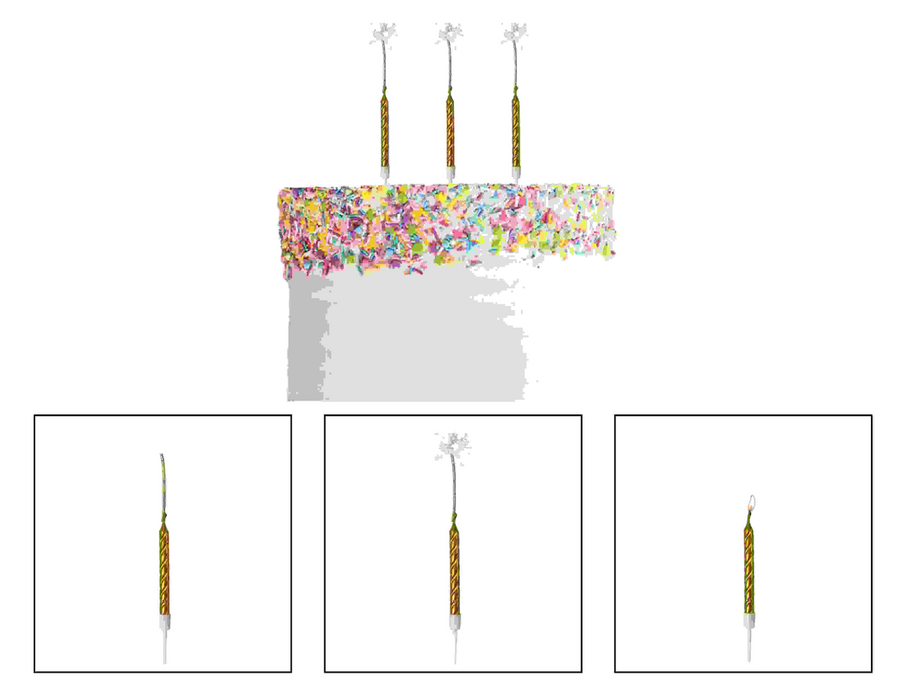 Sparkler Candle 3pk - Gold