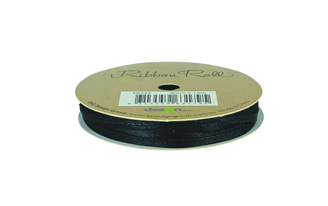 Ribbon Roll 3mm x 15m - Black