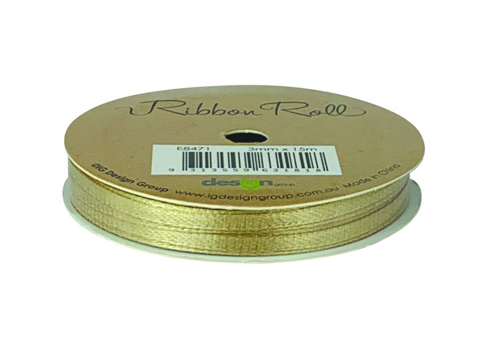 Ribbon Roll 3mm x 15m - Gold