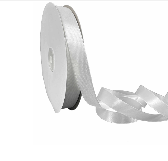 Satin Ribbon Roll 15mm x 91m White