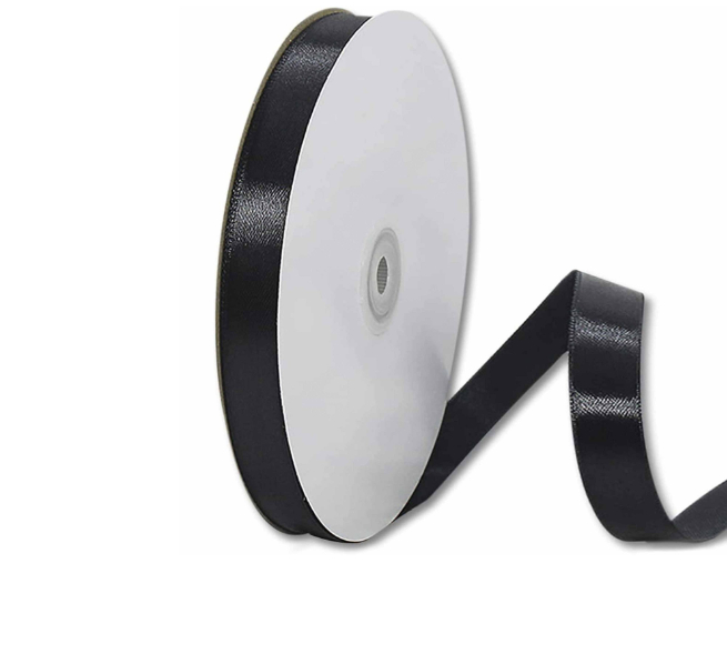 Satin Ribbon Roll 15mm x 91m Black