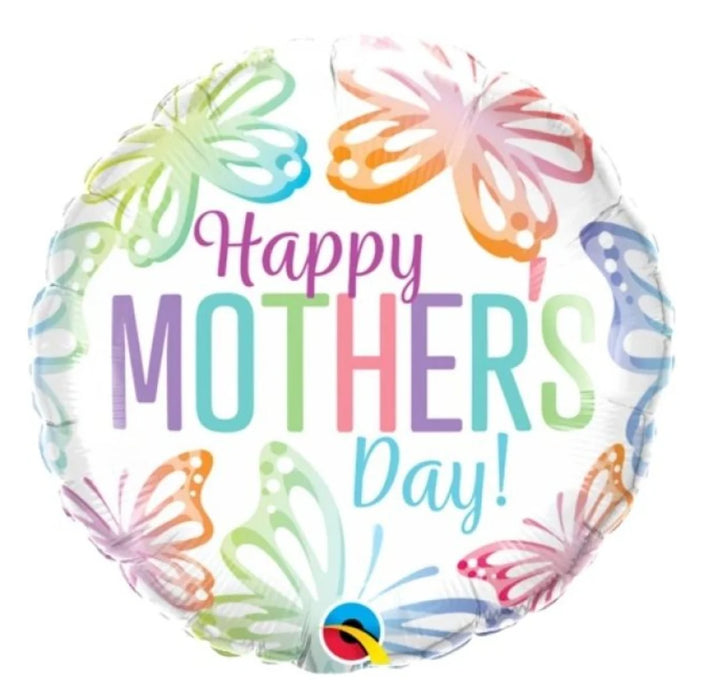 Happy Mother's Day Pastel Butterflies Foil Qualatex
