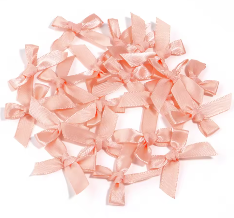 Satin Ribbon Bow 10pk - Peach