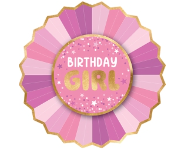 Paper Birthday Badge - Girl