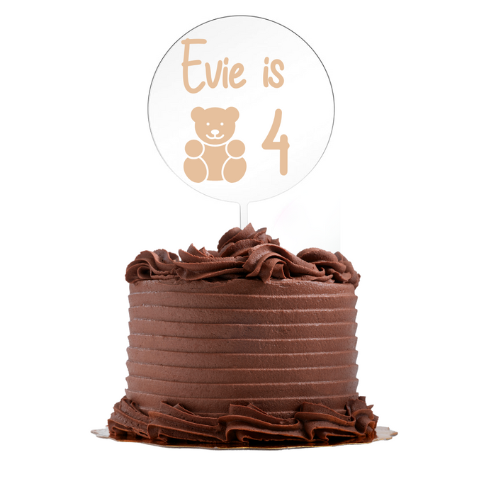 Personalised Cake Topper - Teddy Bear *Pre Order*