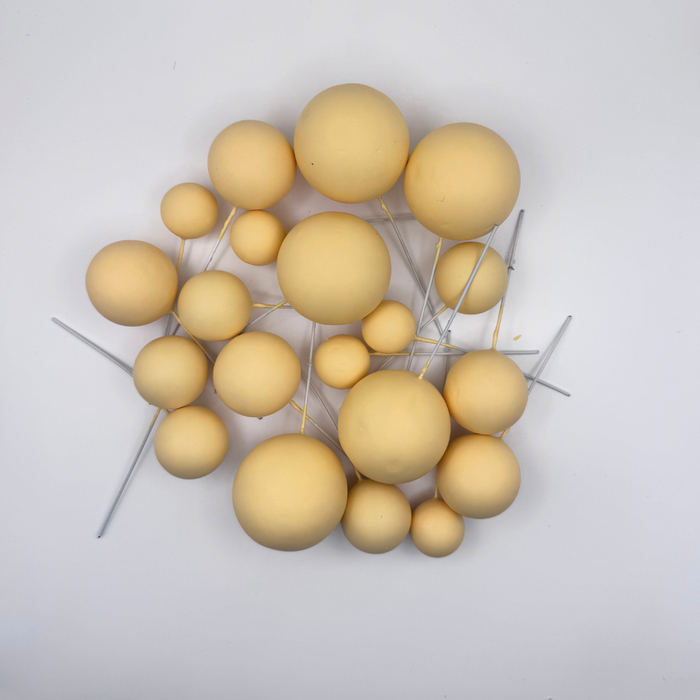 Cake Ball Toppers 20pc Mixed Sizes - Yellow
