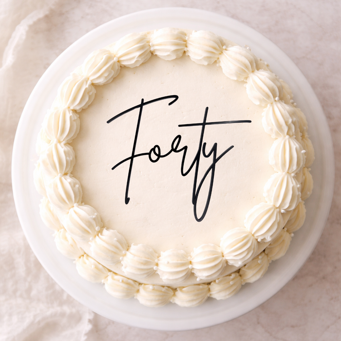 Forty Black Acrylic Cake Charm