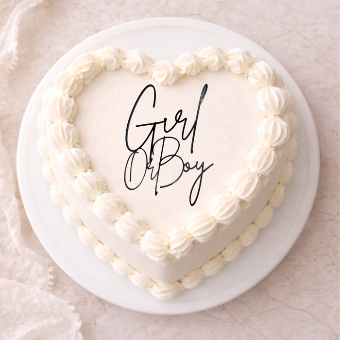 Girl Or Boy Black Acrylic Cake Charm