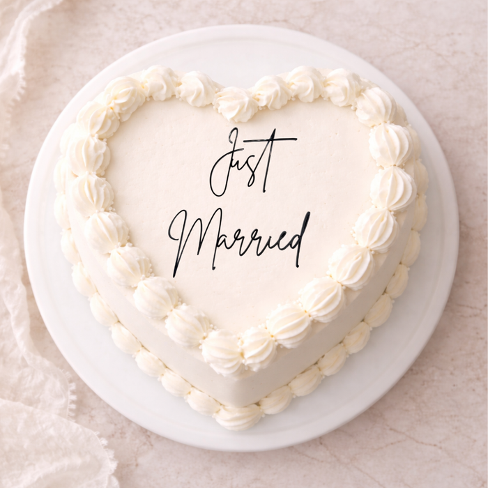 Just Married Black Acrylic Cake Charm
