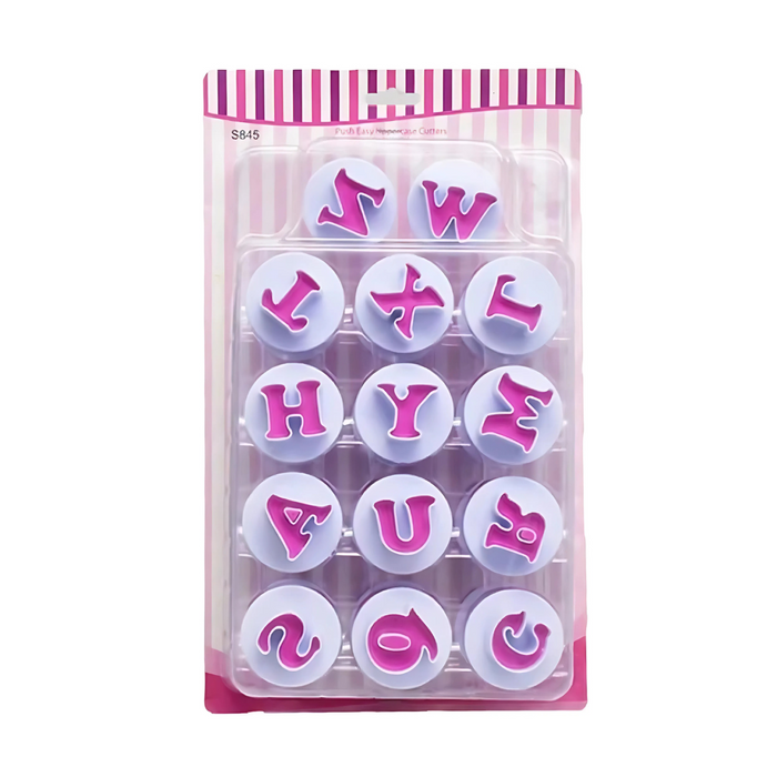 Large Push Easy Uppercase Alphabet Plunger Cutters 26pc