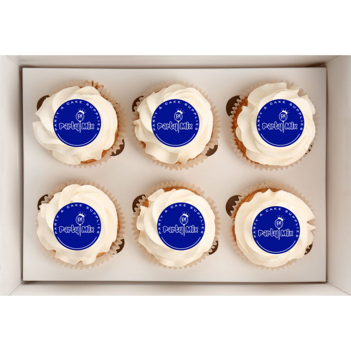 Corporate Logo Custom Edible Cupcake Toppers 24pk (Pre Cut)