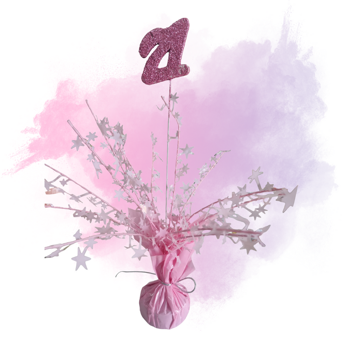 Foil Spray Centerpiece - Pink 21st Birthday