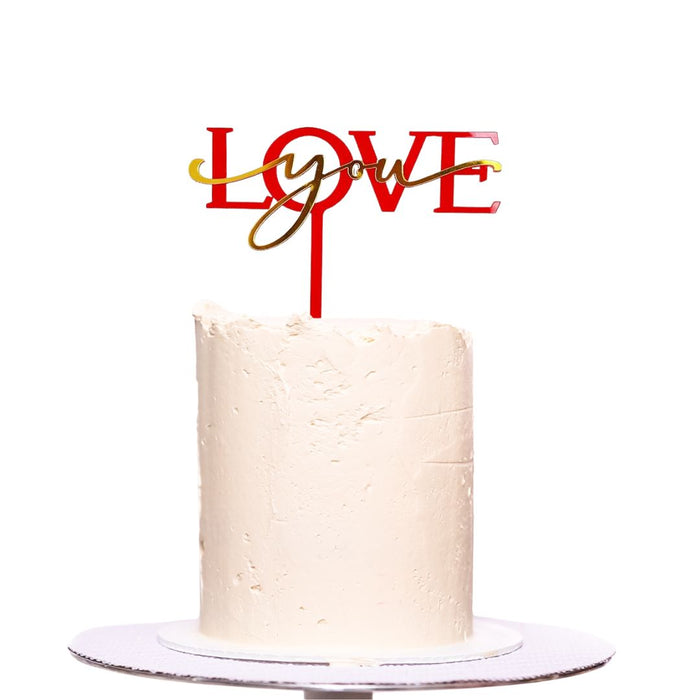 Love You Acrylic Cake Topper