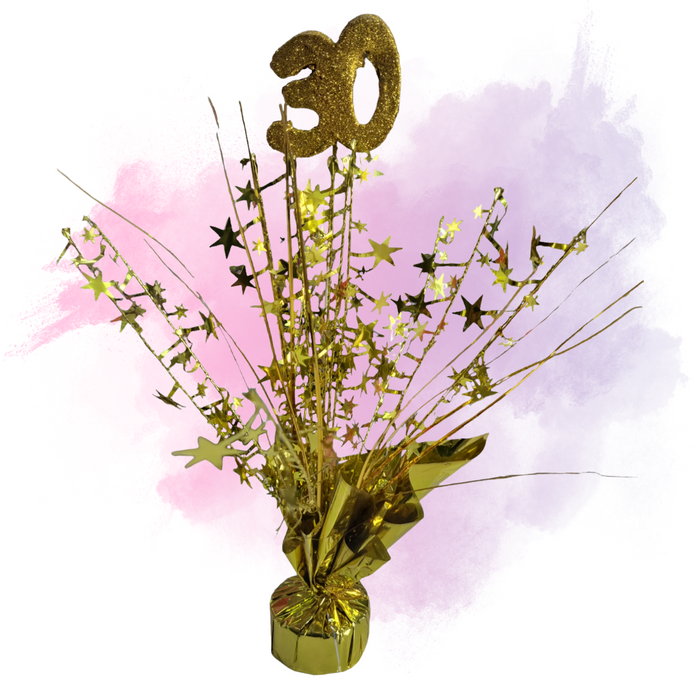 Foil Spray Centerpiece - Gold 30th Birthday
