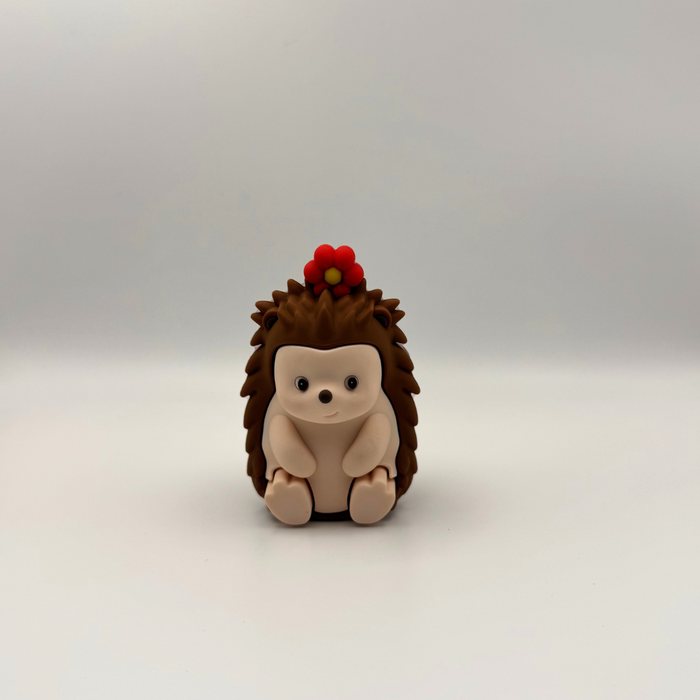 Cake Topper Figurine - Hedgehog Flower